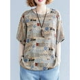 thumbnail image 5 of ZANZEA Women Vintage Printed Top T Shirt Tee Pullover Vintage Floral Blouse, 5 of 10