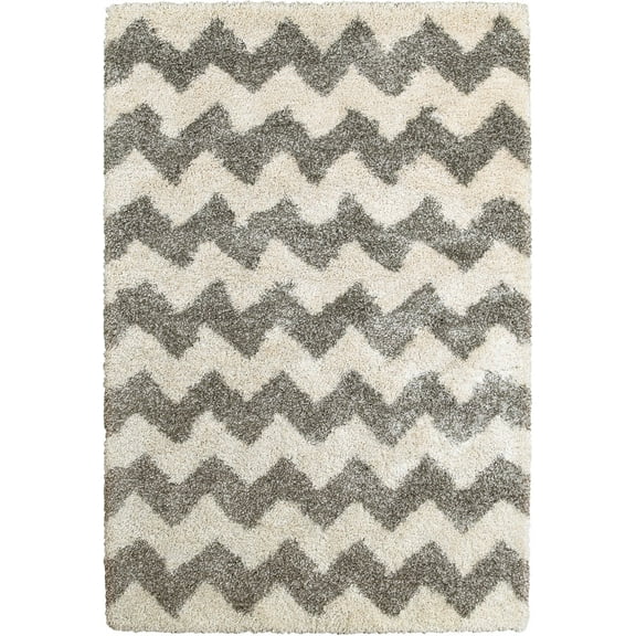 Oriental Weavers Henderson Shag Area Rug 625W9 Gray Lines Rows 1' 10" x 3' 3" Rectangle