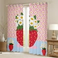 thumbnail image 2 of Manfei Red Strawberry Blackout Curtains,Floral Daisy Curtains Pack of 2 (38x45 Each),Cartoon Flower Window Curtains,Microfiber Kawaii Room Decorative, 2 of 6