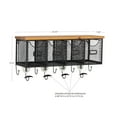 thumbnail image 6 of Wall Organizer with 4 Metal Baskets and Wood Top Hooks for Entryway Storage, 6 of 10