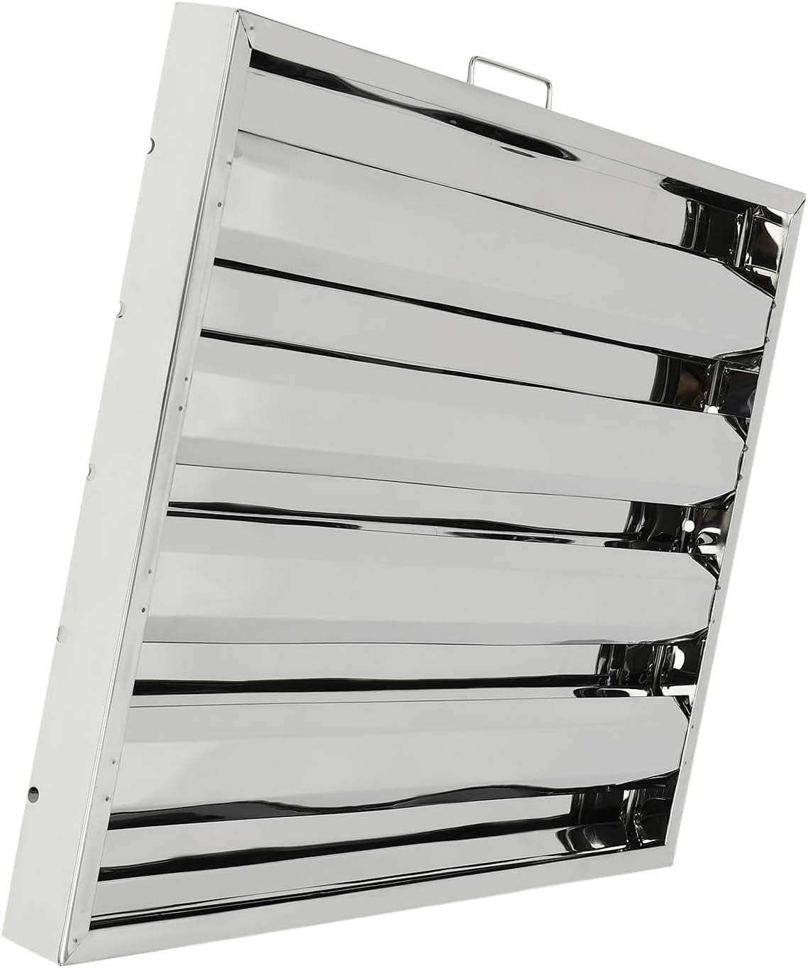 6 Pack Hood Filters 430 Stainless Steel 19.5W x 24.5H Inch, 4 Grooves Commercial Hood Filters, Kitchen Range Hood Filter for Restaurant Kitchen Exhaust Hoods, Square