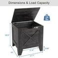 thumbnail image 6 of VECELO 17.7 in Storage Ottoman, Wooden Toy Box Organizer with U-Shaped Cut-Out Pull, Shoe Bench, Safety Hinge, Storage Chest for Entryway, Living Room, Bedroom, Charcoal Gray, 6 of 9