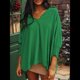 thumbnail image 4 of Blusas Elegantes e Informales para Mujer, con Escote en V y Mangas 3/4, con Puños Fruncidos Verde M, 4 of 7