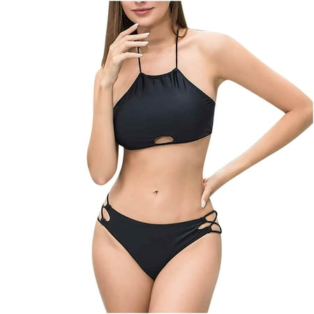 Lopeceal Thong Bikini Swimsuit for Women Brazilian Bottom Triangle Bikinis Top Bathing Suit