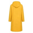 thumbnail image 6 of Staron Women's Long Hooded Waterproof Raincoat Lightweight Windproof Outdoor Travel Jacket with Pockets Adjustable Cuffs Casual Spring Fall Winter Coat Yellow L, 6 of 6