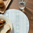 thumbnail image 3 of Sky Blue Striped Coastal Round 13 Inch Placemats Set of 8, Nautical Beach Starfish Shell HeatResistant Non Slip Place Mats for Dining Table, Wipeable Braided Kitchen Table Mats for Housewarming, 3 of 9