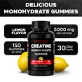 thumbnail image 4 of Vitamatic Creatine Gummies 5000mg per Serving Natural Lemon Flavor – 150 Gummies – Creatine Monohydrate for Muscle Strength, Energy & Recovery – Non-GMO, Gluten-Free, 4 of 10