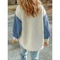 thumbnail image 2 of Franhais Women's Coat Autumn Winter Casual Plush Coat Contrast Color Long Sleeve Jacket, 2 of 5