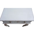 thumbnail image 4 of 2 Drawer Mango Wood Console Table with Floral Carved Front Brown and White - Saltoro Sherpi, 4 of 7