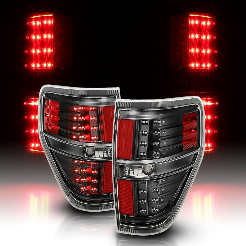 AmeriLite Black LED Tail Lights for Ford F150 Passenger and Driver