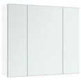 thumbnail image 2 of Yaheetech Wall Mirror Storage Cabinet with 3 Doors and Adjustable Shelf, White, 2 of 7