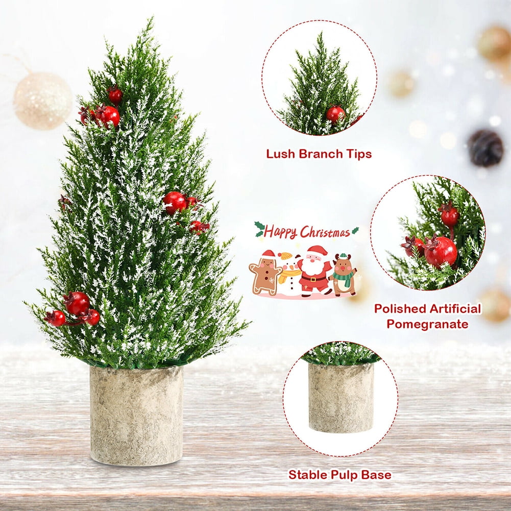 Kepooman 18.5" Snowy Tabletop Christmas Tree w/ 170 PE Branch Tips & Pulp Base