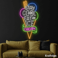 thumbnail image 4 of Craftnamesign Stay Cold And Eat Ice Cream Neon Sign, Ice Cream Shop Decor, 4 of 4