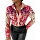 thumbnail image 1 of Blusas para Mujer, con Botones, Estilo Informal, de Negocios, de Larga, Elegantes y Sexys. Estampado Rosa XXXL, 1 of 9