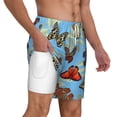 thumbnail image 2 of Kdxio Multicolored Butterflies Print Men'S Swim Trunks With Compression Liner 7 Inch Inseam Quick Dry Swim Shorts, 2 of 7