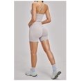 thumbnail image 6 of PISONIC Workout Sets for Women 3 Piece Long Sleeve Zip Up Jacket, V-neck Cami Tank Top, High Waisted Yoga Shorts Gym Athletic Sets, 6 of 6