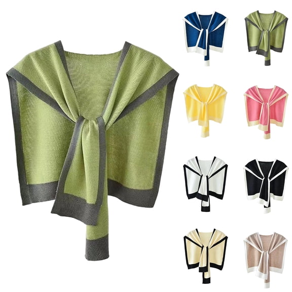 Sweater Shawl Wraps Ruana Cape for Women Fashion Knitted Shoulder Shawls Ponchos - Fake Collar Casual Travel Scarf Fashion Shoulder Tops - Travel Casual Sweaters Scarf Cape Wraps Beige One Size