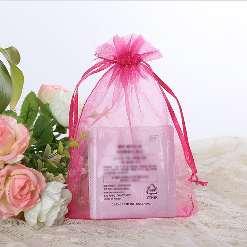 100Pcs Gift Bag Satin Drawstring Organza Bags 10 15Cm Souvenir And Wedding For Party Birthday Candy Packaging