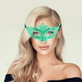 thumbnail image 5 of Unique Bargains 1 Pc Electroplated Half-face Party Mask Green Plastic, 5 of 5