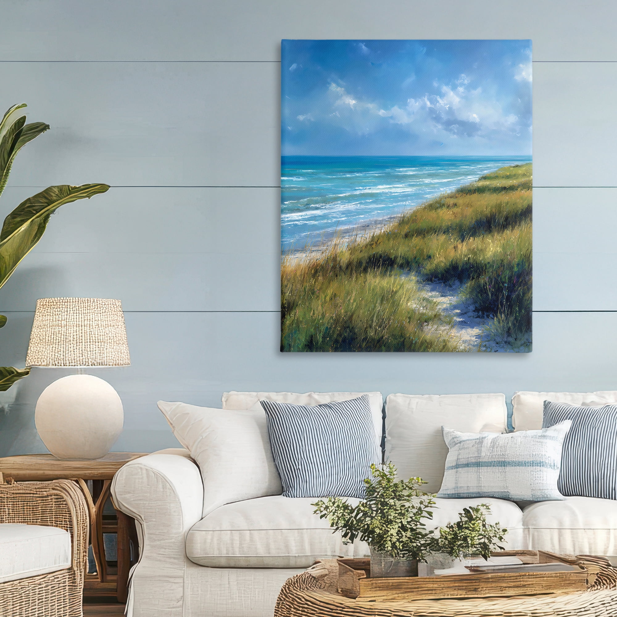 Stupell Industries Coastal Grass & Rolling Waves Canvas Wall Art, design by Franklyn Gregory