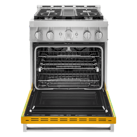 KitchenAid - Commercial-Style 4.1 Cu. Ft. Slide-In Gas True Convection Range with Self-Cleaning - Yellow pepper
