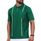 thumbnail image 4 of CAMISA POLO DE HOMBRE DE RAYAS INSPIRE CHIC PARA EL DÍA DEL PADRE, CON BOLSILLO EN EL PECHO, MANGA CORTA, CAMISAS DE GOLF, TAMAÑO M, VERDE, 4 of 5
