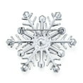 thumbnail image 2 of Bling Jewelry Womens Large Multi Ice Blue Snowflake Brooche Pin Crystal Holiday Party Rhodium Plated, 2 of 5