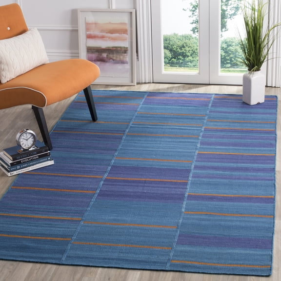 Safavieh Kilim Benton Geometric Wool Area Rug, Blue/Multi, 4' x 6'