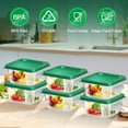 thumbnail image 2 of 6 pcs 2qt Food Storage Containers with Lid, Square Clear Commercial Storage Containers with Handle and Scale for Food Storage in Home Kitchen & Dining (Green), 2 of 6