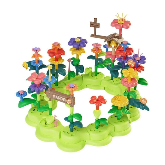 BUTOMKY Flower Garden Building Toy Set - STEM Educational Activity for Kids 3-7 Years Old, Pretend Play & Stacking Game, Perfect Gift for Girls & Boys