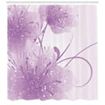 thumbnail image 3 of Ambesonne Modern Shower Curtain, Swirling Ornaments Dots Art, 69"Wx84"L, Pale Purple and White, 3 of 3
