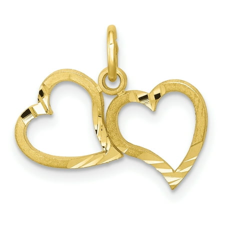 10k Yellow Gold Heart Pendant Charm Necklace Love Multiple