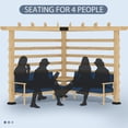 thumbnail image 4 of Outsunny 9' x 9' Corner Pergola w/ Conversation Set , Natural and Blue, 4 of 9