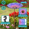 thumbnail image 2 of Sunnydaze Spring Crocus Deck-Mounted/Staked Glass Bird Bath - 10.5" Diameter - Purple, 2 of 10