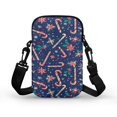 thumbnail image 2 of HELLHERO Candy Cane Joy with Zipper Polyester Cross Body Purse Unisex 4.33"x1.97"x7.09", 2 of 7