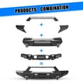 thumbnail image 4 of Modular Front Bumper w/2 x Side Wing and Bull Bar+Winch Plate For 2022 2023 2024 2025 Toyota Tundra w/6" Light Bar + D Shackles, 4 of 16