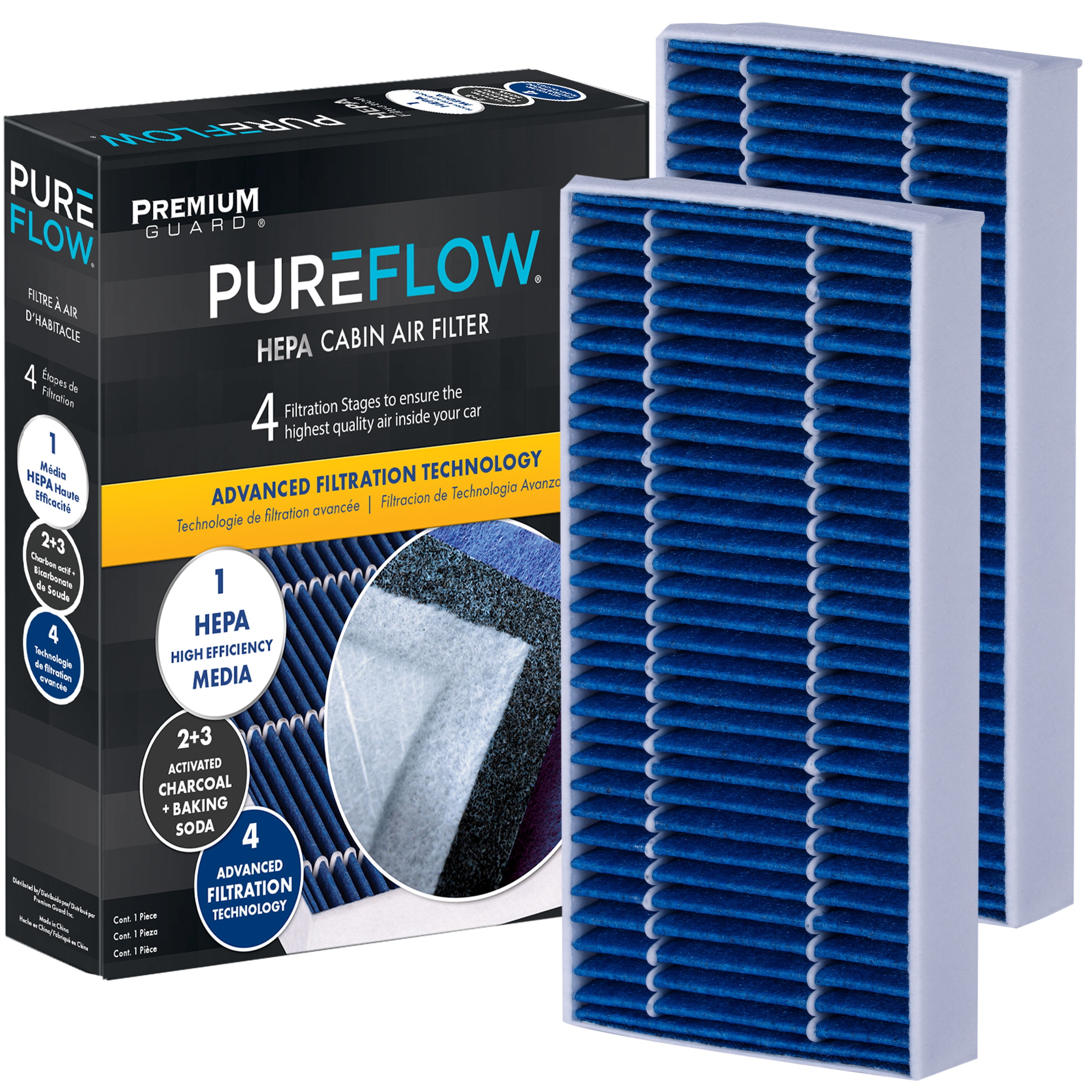 PUREFLOW PC9976HX HEPA Cabin Air Filter | Fits 2016-2022 BMW X1 2.0L; 2014-2024 Mini Cooper 1.5L, 2.0L; 2017-2024 Cooper Countryman 1.5L, 2.0L; 2018-2023 X2 2.0L, 118i 1.5L