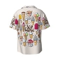 thumbnail image 2 of KLL Ice Cream Print Men's Shirt Short Sleeve Button Down Summer Cuba Beach Shirts- XX-Large, 2 of 7