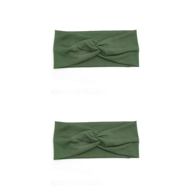 Diadema de ganchillo Sonducket Banda para la cabeza deportiva Ejercito verde 2piezas
