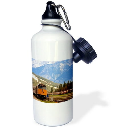 3dRose Train Thru The Canadian Rockies, Sports Water Bottle, (Best Way To See Canadian Rockies)