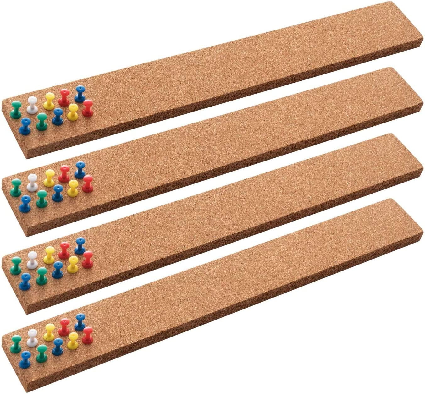 SUNGIFT 2 x 15-Inch Framless Cork Board Strip, 6-Pack