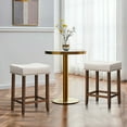 thumbnail image 4 of Costway Nailhead Saddle Bar Stools Fabric Seat & Wood Legs Beige (Set of 2), 4 of 11