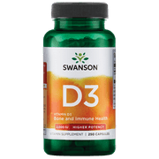 Swanson Vitamin D3 - Higher Potency 2,000 Iu 250 Capsules
