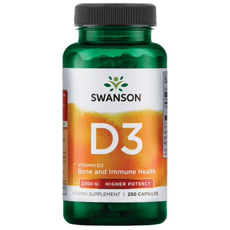 Swanson Vitamin D3 - Higher Potency 2,000 Iu 250 Capsules