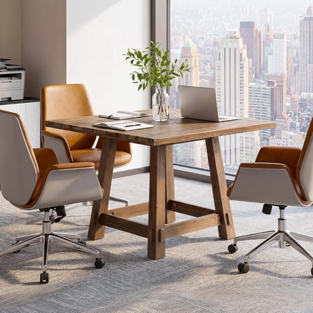 tribesigns solid wood square conference product