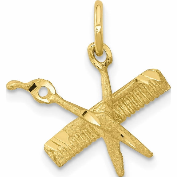 10K Yellow Gold Comb And Scissors Charm (20 X 14) Made In United States 10c760
