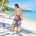 thumbnail image 7 of FORMRS Womens Long Sarong Beach Wrap Semi-Sheer Bikini Skirt Bathing Swimsuit Cover Up, Blue Jam, 7 of 7