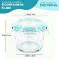 thumbnail image 3 of 12 Pcs Small Glass Food Storage Containers with Lids Set, 5oz Airtight Meal Prep Containers Lunch Box (6 Containers & 6 Lids) for Fruit, Snack, Blue, 3 of 8