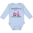 thumbnail image 3 of Inktastic Grandpa's Little Farmer- Pink Tractor and Flowers Boys or Girls Long Sleeve Baby Bodysuit, 3 of 5