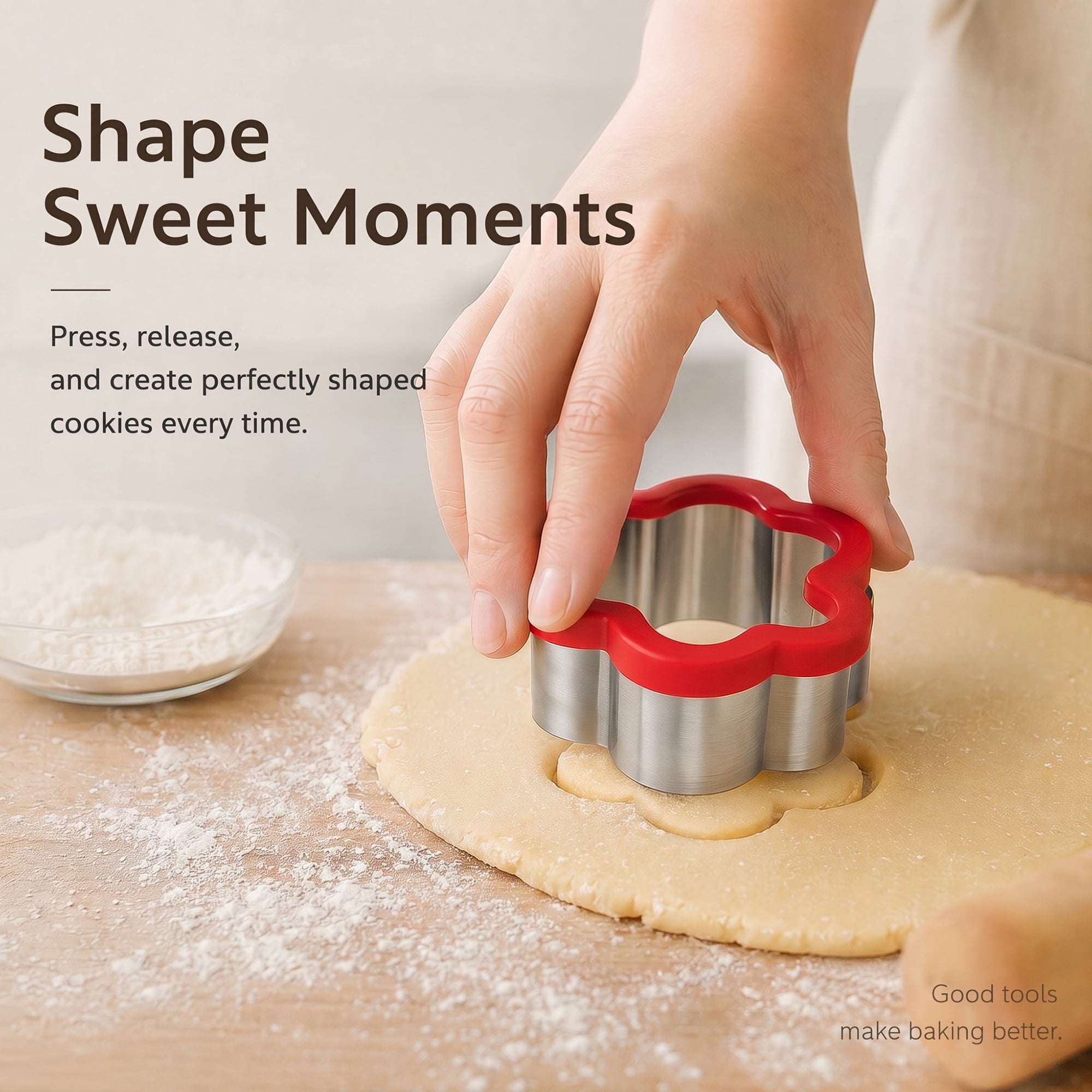 Unique Bargains 4Pcs Stainless Steel Floral Form Cookie Cutters Colorful-3